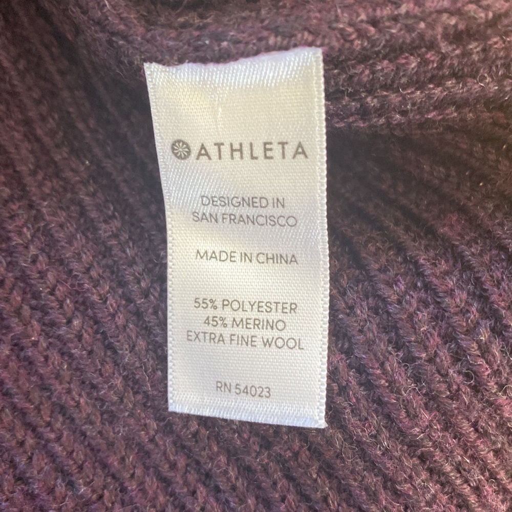 Athleta Maroon Switchback Wool-Blend Pullover Swe… - image 7